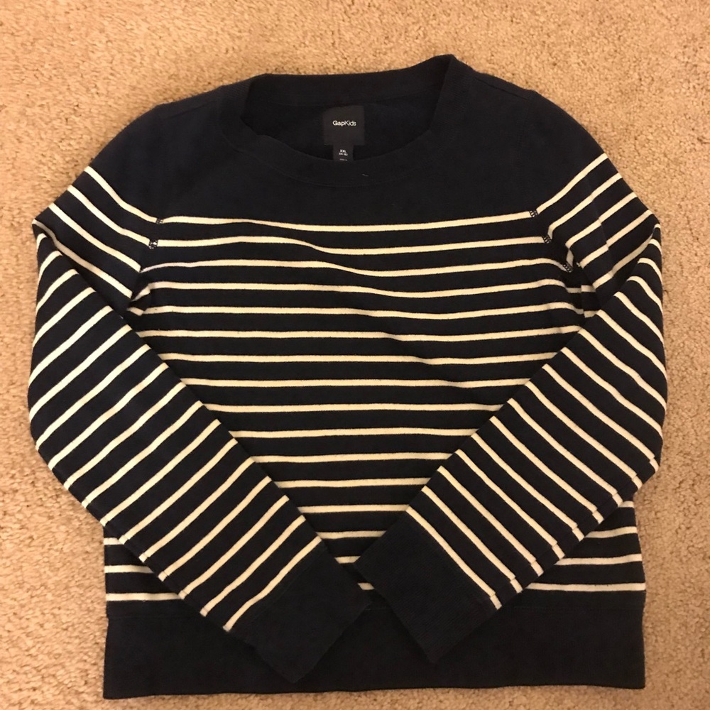 GapKids Navy Blue Striped Pullover/Sweater